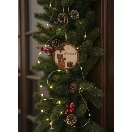 Bombka (kotek) 3D ze sklejki- z imieniem